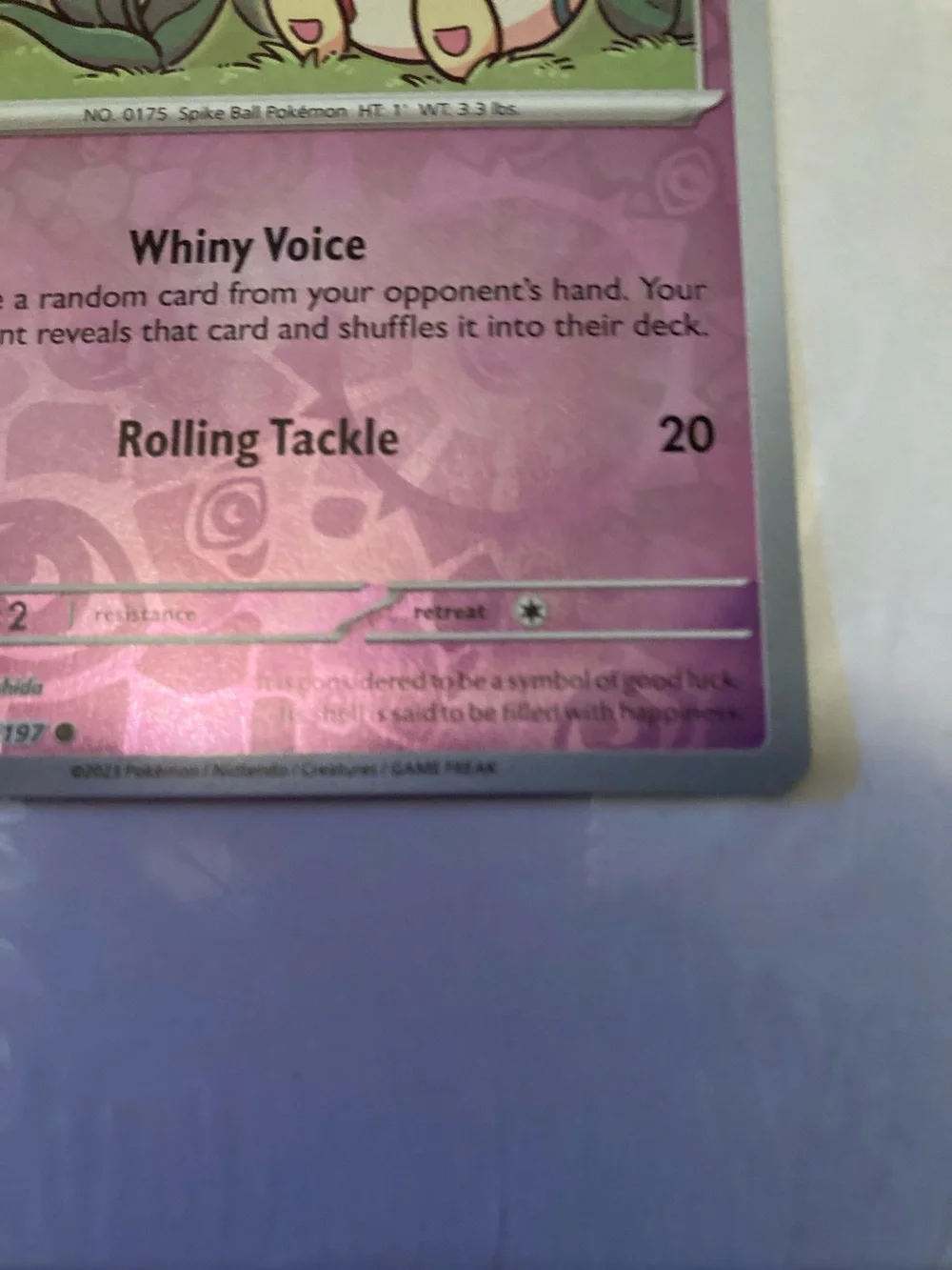 Pokemon Togepi Pink Purple Trading Card